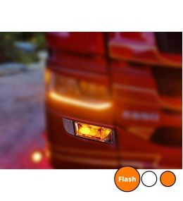Feu de position supplémentaire phare antibrouillard Scania 2016-2022 Blanc/orange + Flash  - 1