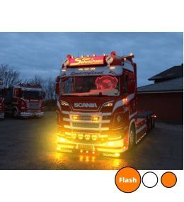 Luz de posición adicional para Scania +2016 luz antiniebla - blanco y naranja con flash  - 2