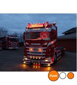 Luz de posición adicional para Scania +2016 luz antiniebla - blanco y naranja con flash  - 5