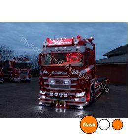 Extra positielicht voor mistlamp Scania +2016 - wit & oranje met flitser  - 6