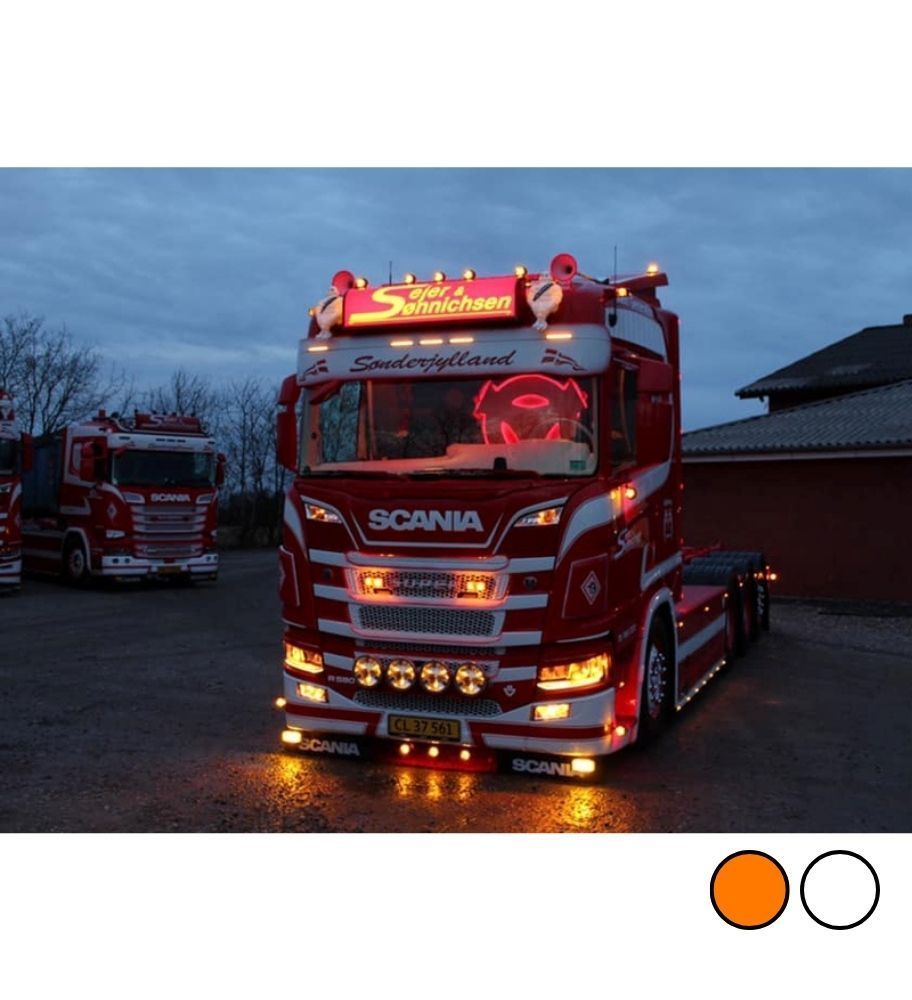 Feu de position supplémentaire Scania LED 2016+ Orange et blanc  - 1