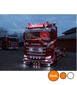 Feu de position supplémentaire Scania LED 2016+ Blanc Xénon et orange + Flash   - 1