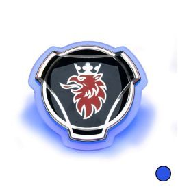 Original Scania badge Blue Led edges Frosted base  - 1