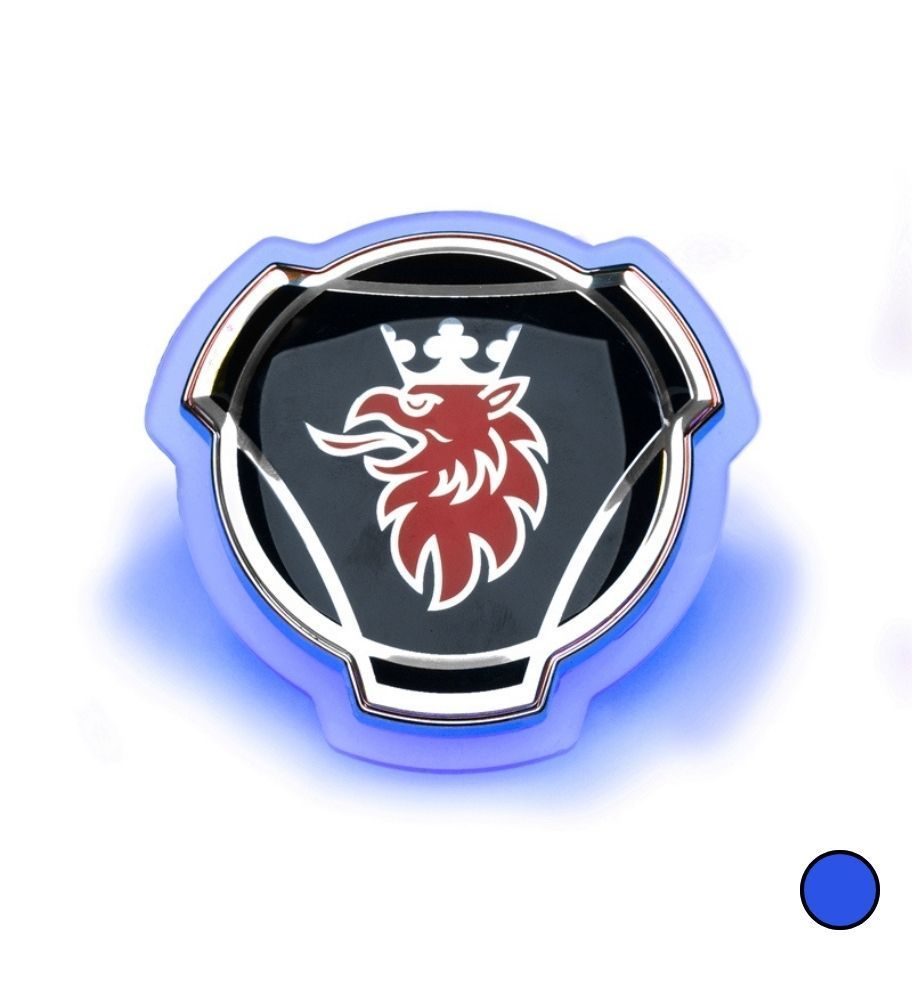 Original Scania badge Blue Led edges Frosted base  - 1