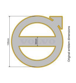 Volvo emblem light base 2013-2020+ 13cm Two-coloured  - 10