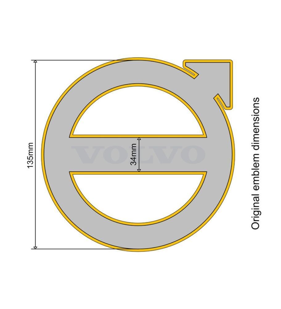 Volvo emblem light base 2013-2020+ 13cm Two-coloured  - 2