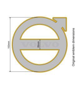 Light base volvo emblem 2021+ 15cm Two-coloured  - 2