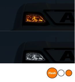 Zusätzliche Positionsleuchte Scania Top High Beam 2016+ Orange/weiß + Blitzlicht  - 1