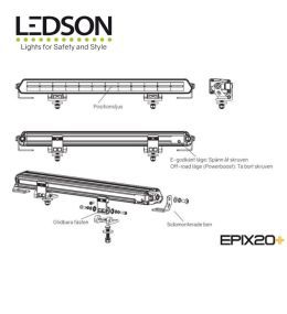 Ledson rampe led Epix20+ 20" 510mm Powerboost  - 8