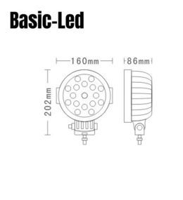 Basic Led round worklight 31W red  - 2