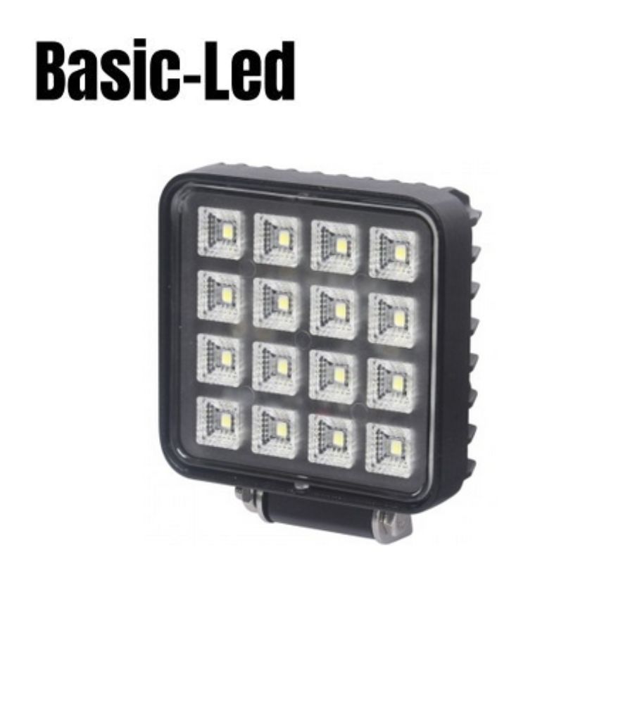 Basic Led Vierkante werklamp met schakelaar 16W  - 1