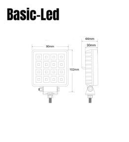 Basic Led Square worklight with switch 16W  - 3