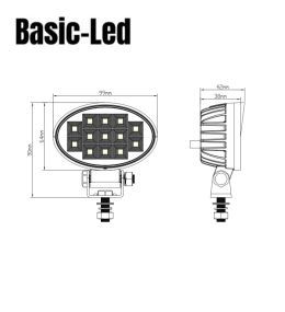 Basic Led phare de travail ovale 19W  - 5