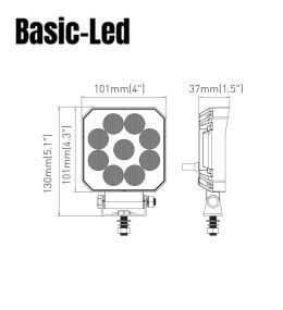 Basic Led vierkante werklamp 20W  - 4