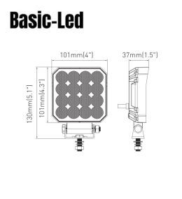 Basic Led Vierkante Werklamp 25W  - 4