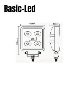 Basic Led Arbeitsscheinwerfer quadratisch 14W  - 3