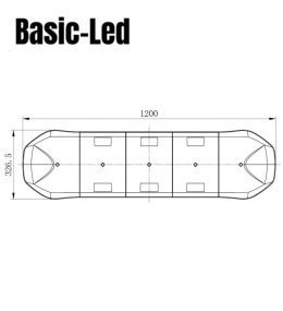 Basic Led Rampe Flash mini orange 980mm 64W  - 2