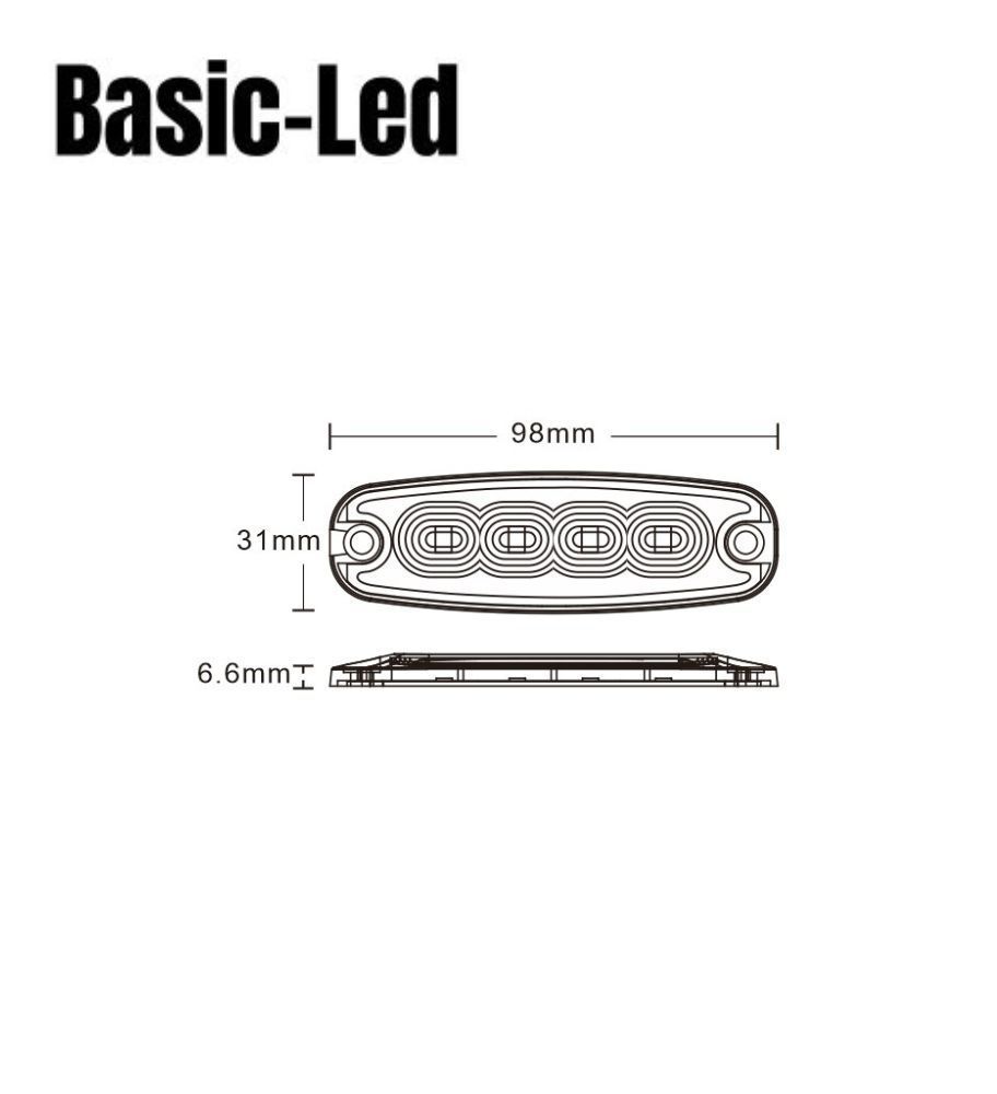 Flash Light - Stroboscopic Lamp - Orange - R10 R65 - 15W - 12/24V - 1