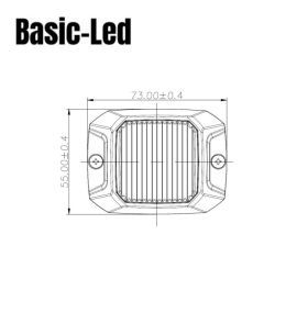 Basic Led Flash Carré 4 Led orange   - 4