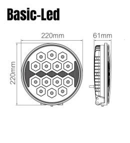 Basic Led long-range round headlamp 7480lm  - 4