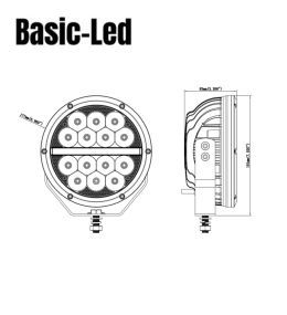 Basic Led Long-range round headlamp 5690lm  - 3