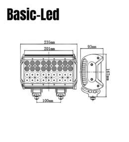 Basic Led Arbeitsscheinwerfer Quad Panel rechteckig 108W  - 2