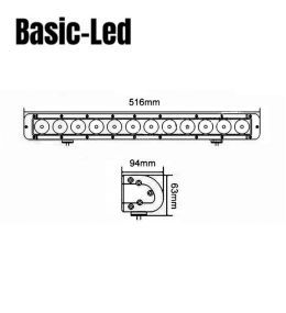Basic led Rampe Led 516mm 3900lm  - 3