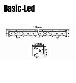 Basic Led Rampe Led 756mm 5850lm  - 2