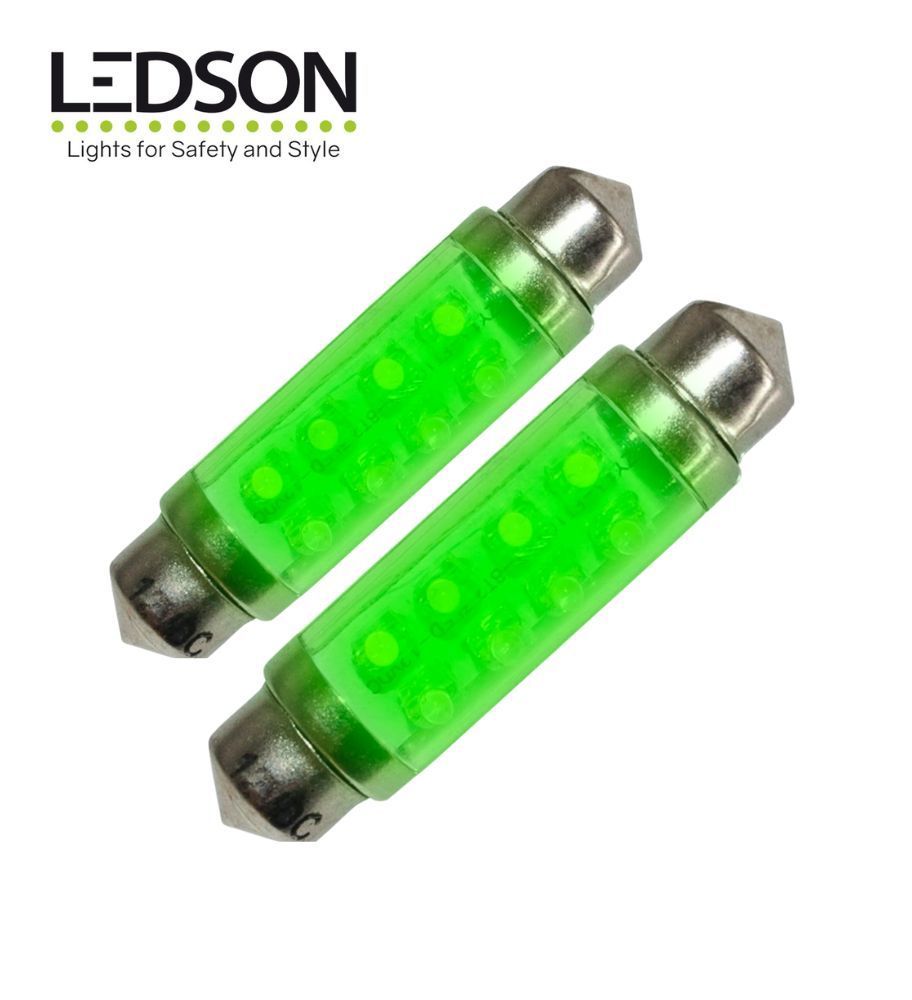 Ledson 42mm LED green shuttle bulb 12v  - 1