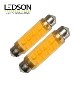 Ledson ampoule navette 42mm LED orange 12v  - 1