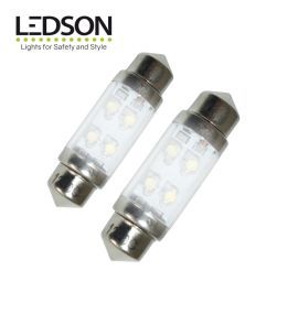 Ledson ampoule navette 36mm 4LED 12v blanc froid  - 1