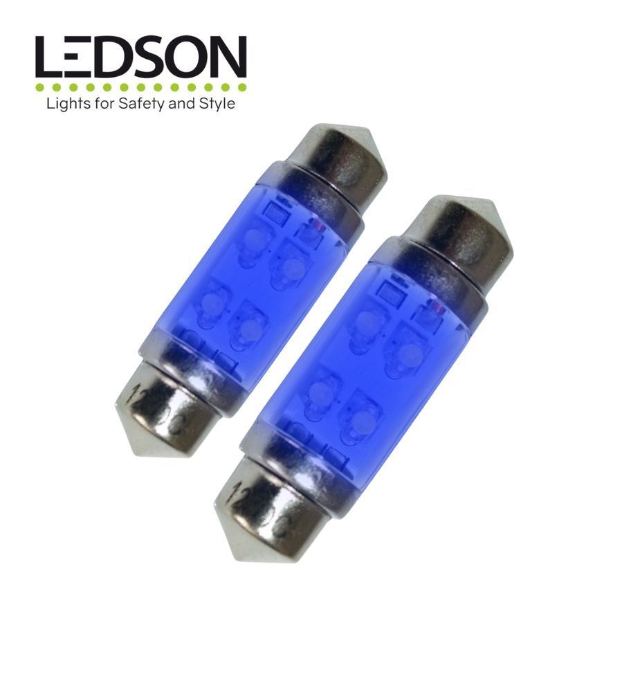 Ledson ampoule navette 36mm LED bleu 24v 