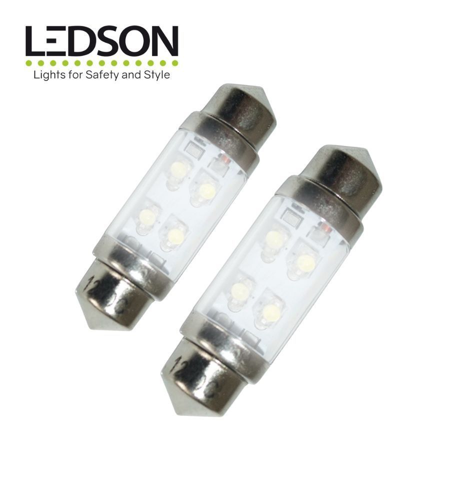 Ledson ampoule navette 36mm 4LED 24v blanc froid  - 1