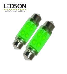 Ledson ampoule navette 36mm LED vert 24v  - 1
