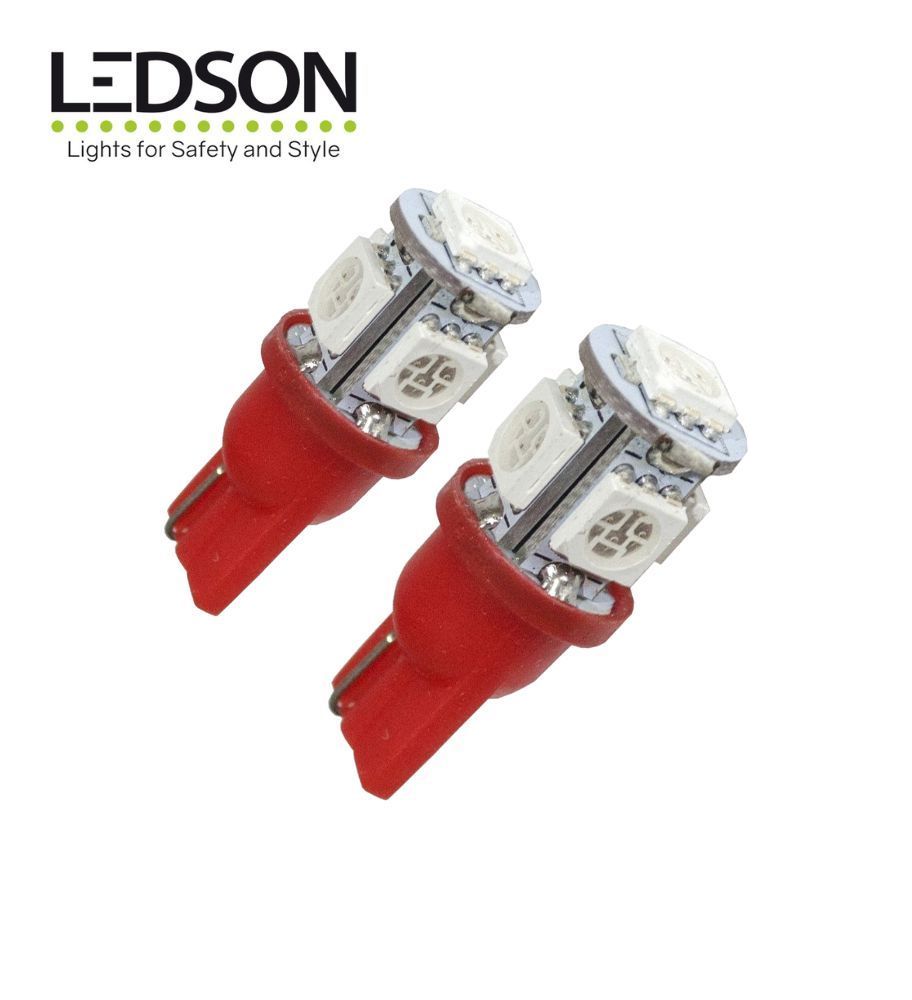 Ledson ampoule LED T10 W5W rouge 12v  - 1