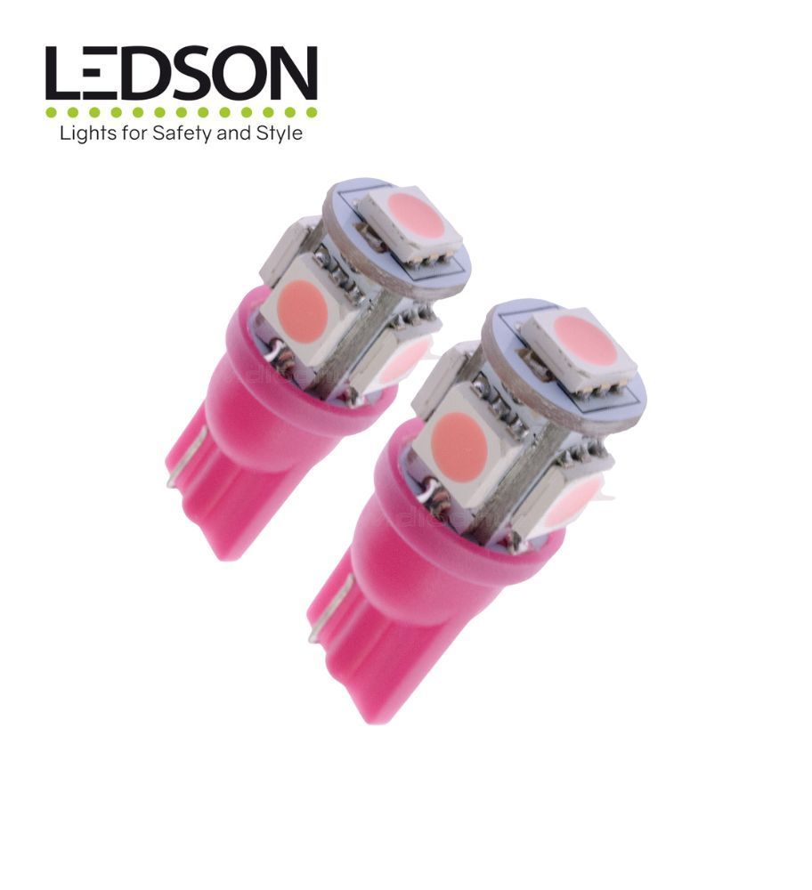 Ledson Bombilla LED T10 W5W rosa 12v  - 1