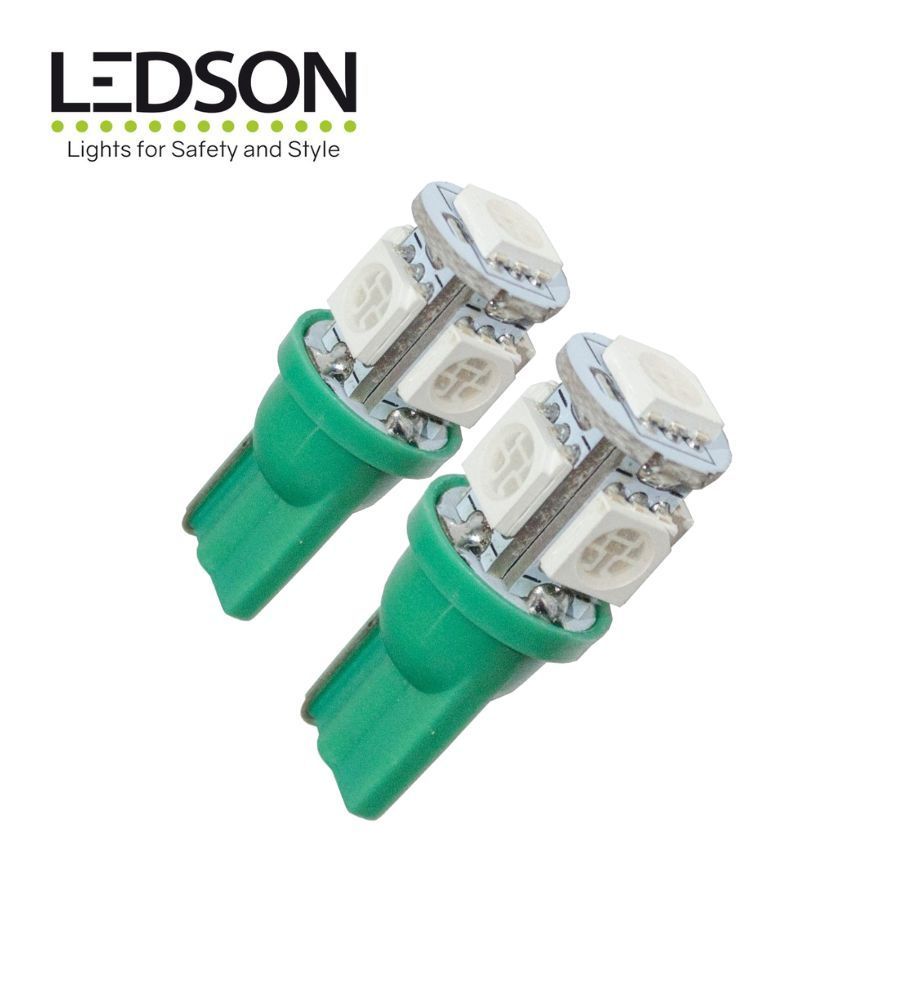 Ledson Bombilla LED T10 W5W verde 12v  - 1