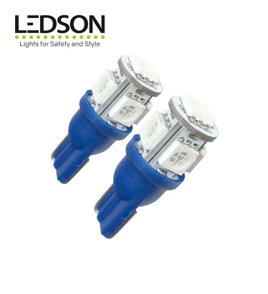 Ledson ampoule LED T10 W5W bleu 12v  - 1