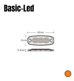 Feu Flash LED - Lampe Stroboscopique - Orange - R10 R65 - 10W - 12/24V - 140mm  - 2