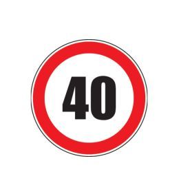 Adhesive speed limit disc 40KM/H  - 1