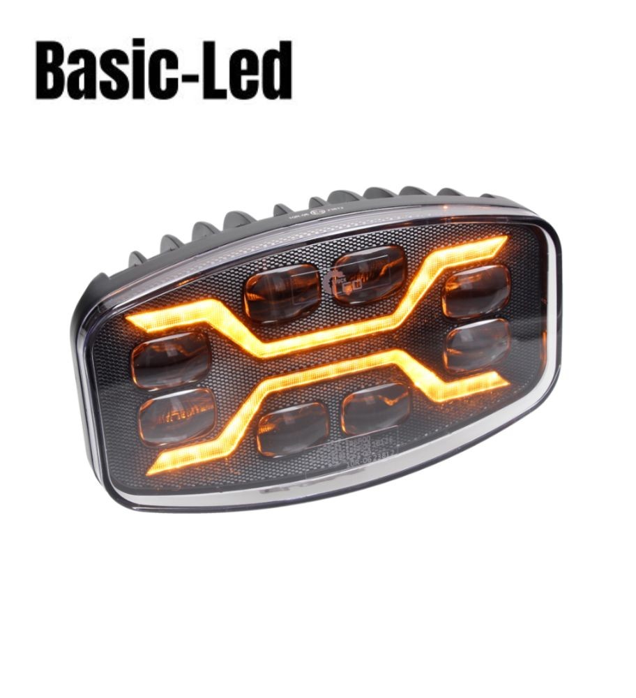 Basic Led Rectangular long-range headlamp Spider position light and flash  - 1