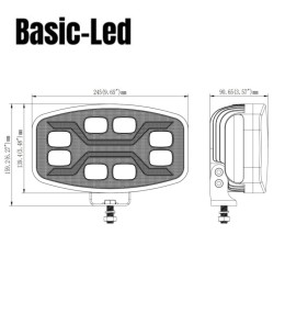 Basic Led Rectangular long-range headlamp Spider position light and flash  - 7