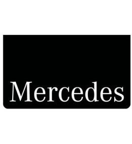 Schwarzer Schmutzfänger vorne mit weißem MERCEDES-Logo  - 1