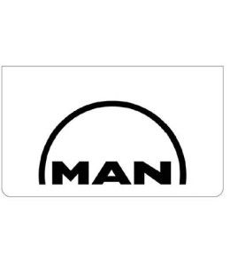 Weißer Schmutzfänger vorne mit schwarzem MAN-Logo  - 1