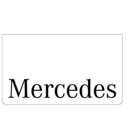 Weißer Schmutzfänger vorne mit schwarzem MERCEDES-Logo  - 1