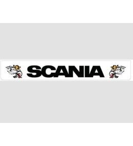 Wit achterspatbord met zwart SCANIA-logo en Svempas  - 1