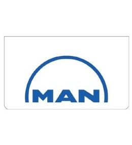 Weißer Schmutzfänger vorne mit blauem MAN-Logo  - 1