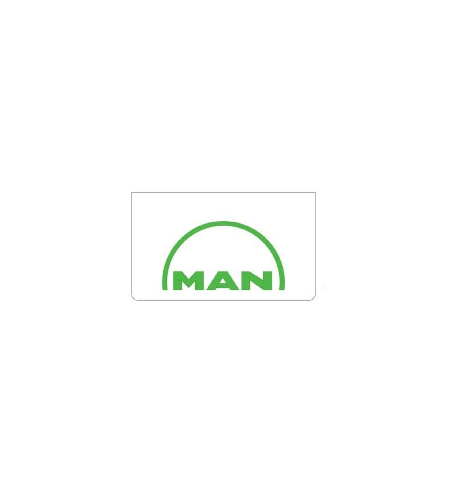 Weißer Schmutzfänger vorne mit grünem MAN-Logo  - 1