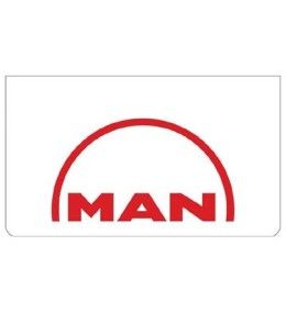 Weißer Schmutzfänger vorne mit rotem MAN-Logo  - 1
