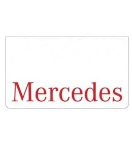 Weißer Schmutzfänger vorne mit rotem MERCEDES-Logo  - 1